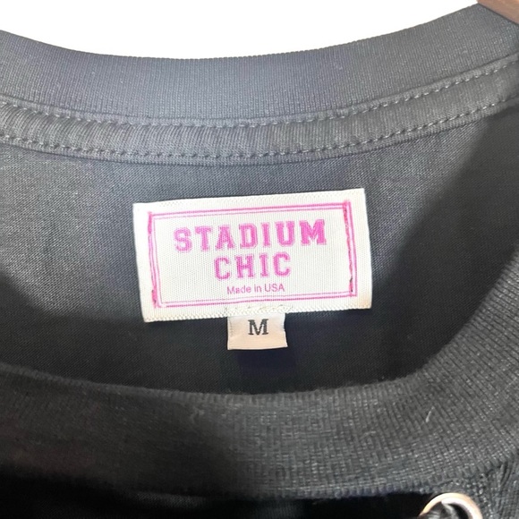 NWT Stadium Chic USC Trojans Black Lace Up V Neck T Shirt Size Medium - Picture 5 of 8